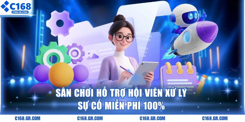 Sân chơi hỗ trợ hội viên xử lý sự cố miễn phí 100%